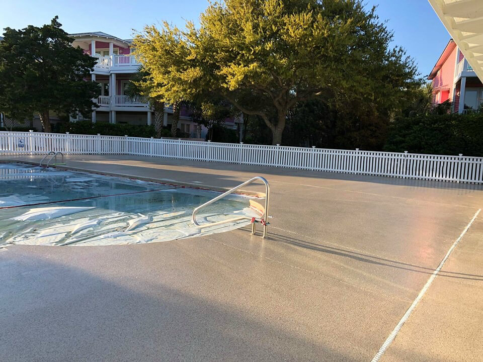 Beautiful and decorative pool deck in San Diego, California