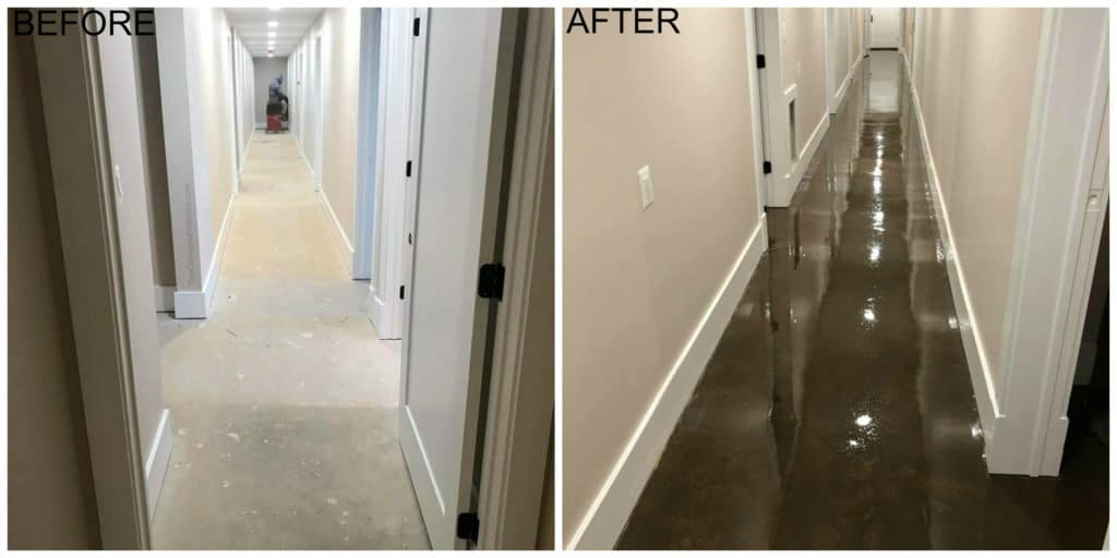 Before/after of sealed concrete in San Diego, California